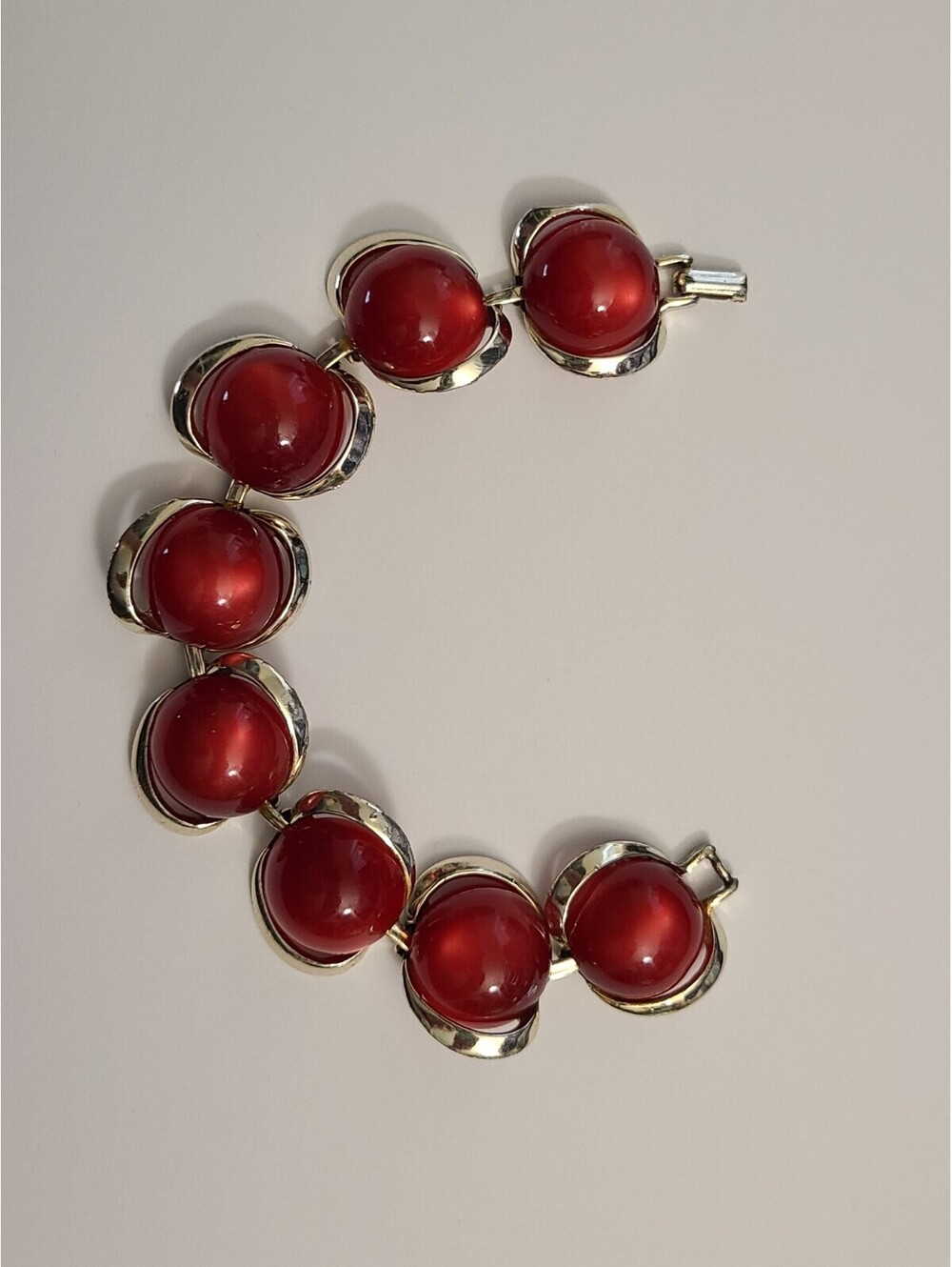 Vintage Red Cabachon Thermoset Bracelet